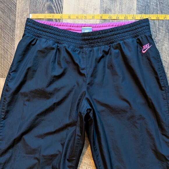 Nike Track Pants Medium Black Polyester Zip-Hems - Picture 5 of 5